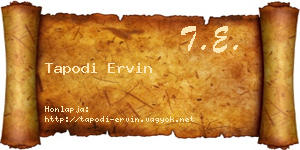 Tapodi Ervin névjegykártya